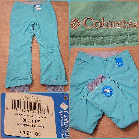 Columbia Pants - NWT Columbia Modern Mountain 2.0 Insulated Ski Snow Pants Women's Size 1X Blue